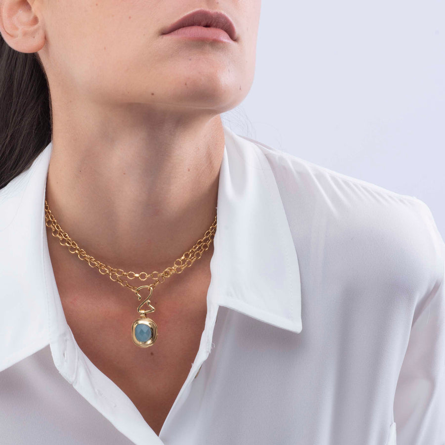 collier-chaine-bijoux createur-fantaisie haut de gamme-pierre semi precieuse