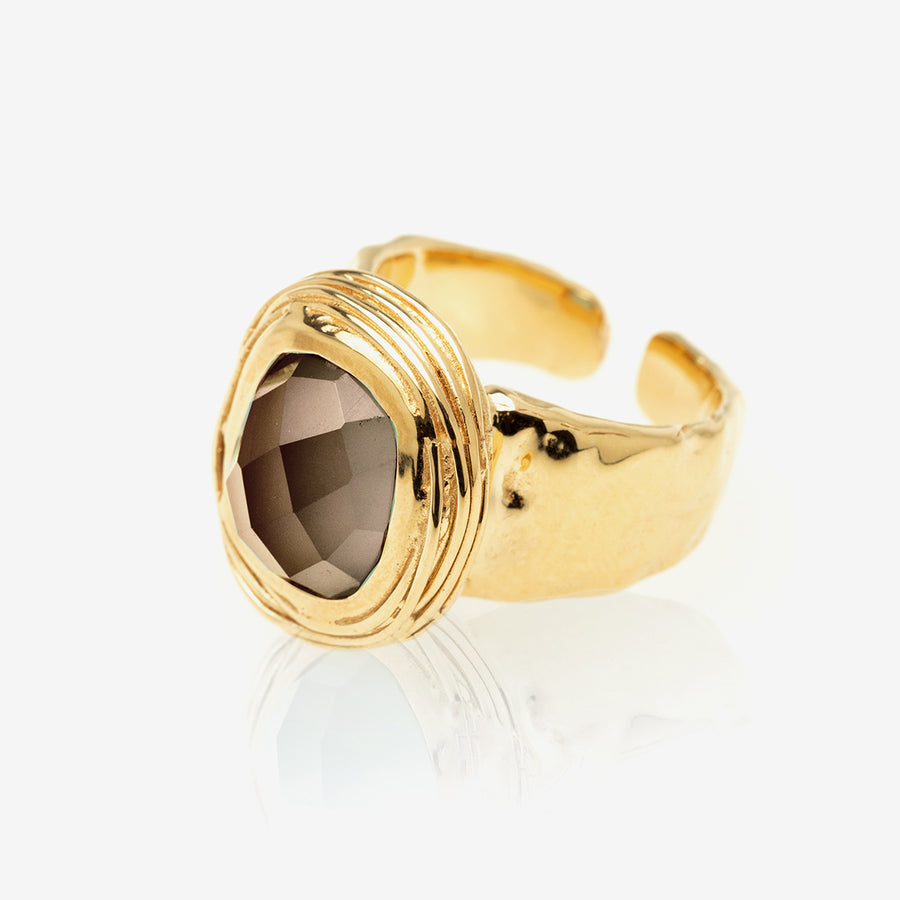 Bague Phèdrine quartz fumé