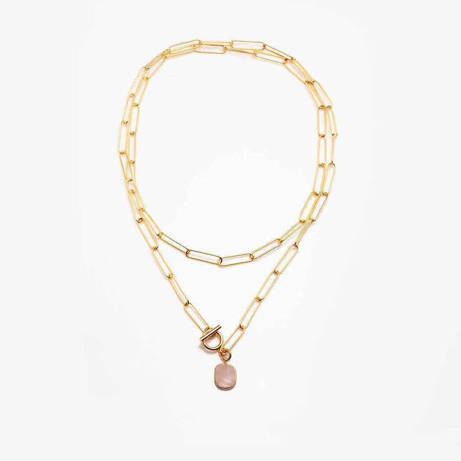 Collier Lutetia Quartz rose