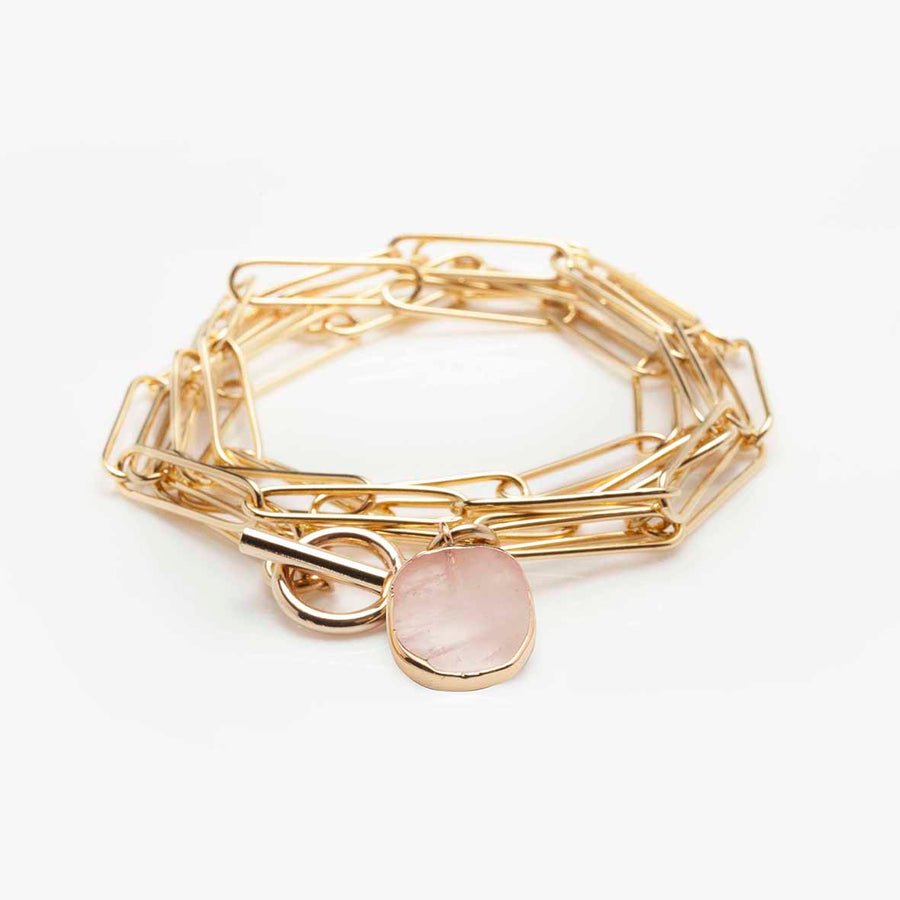 Bracelet/Collier Lutetia Quartz rose