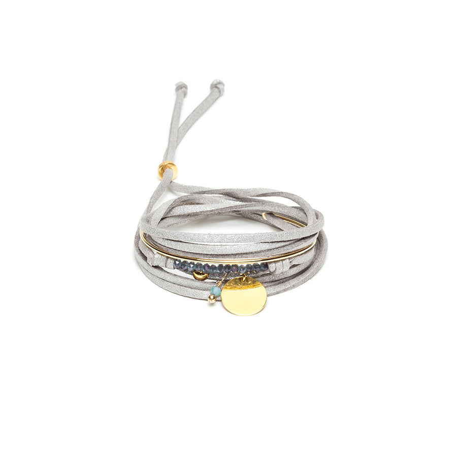 Bracelet Halona gris et doré