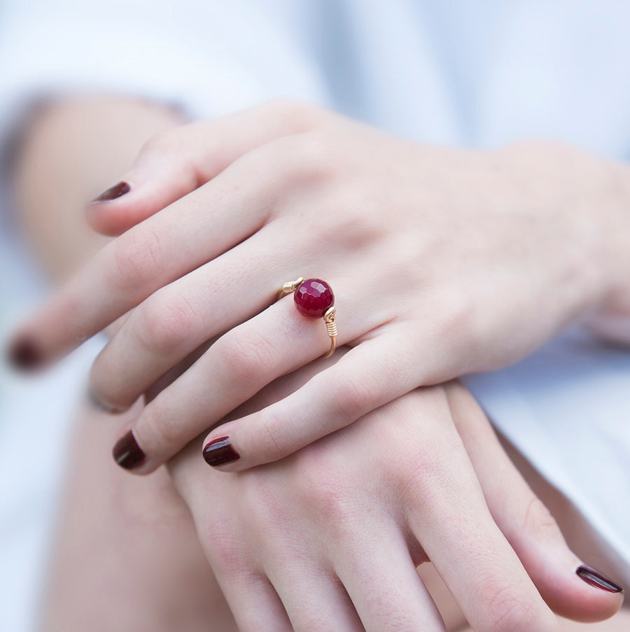 Bague Lunaris Agate rouge